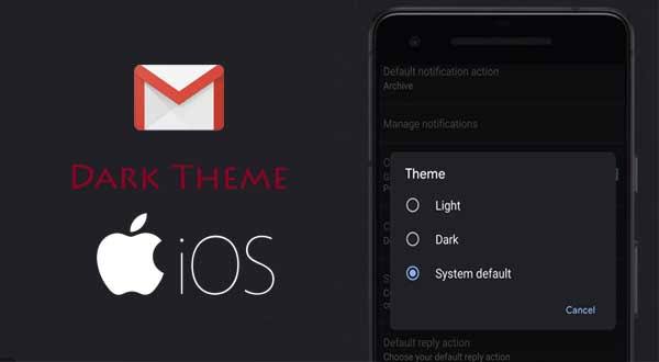 How to make Gmail display in dark mode 