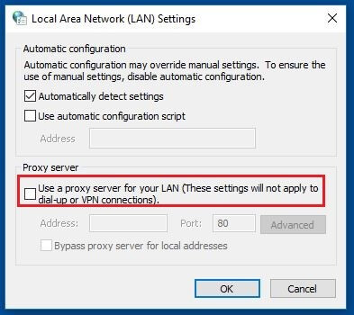 Windows 10: local area network settings