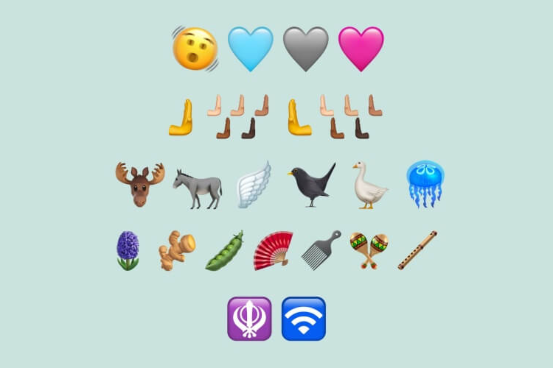 The lists of emojis added to the new iPhone update